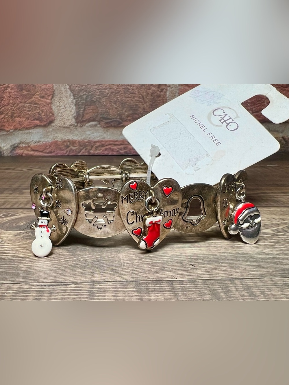 Christmas Silver-Tone Charm Bracelet